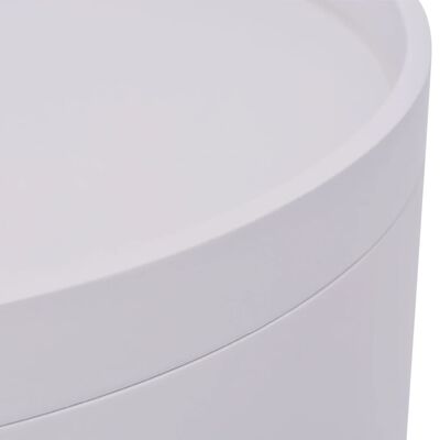 vidaXL Okrągły stolik z tacą 39,5 x 44,5 cm biały