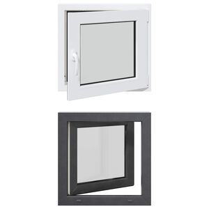 vidaXL Okno piwniczne RISOR 50 x 50 cm PVC i szkło antracytowy