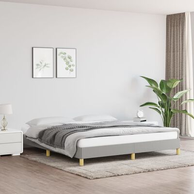 vidaXL Rama łóżka, jasnoszara, 180 x 200 cm, tapicerowana tkaniną