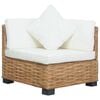 vidaXL Narożna sofa z poduszkami, naturalny rattan
