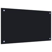 vidaXL Panel ochronny do kuchni, czarny, 70x40 cm, szkło hartowane