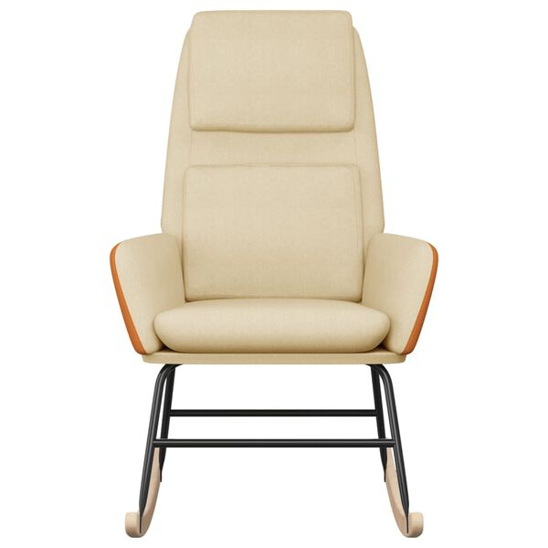 vidaXL Fotel bujany, kremowy, tapicerowany tkaniną