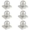vidaXL Zatyczki na słupki 6 szt. kule, galwanizowany metal, 101x101 mm