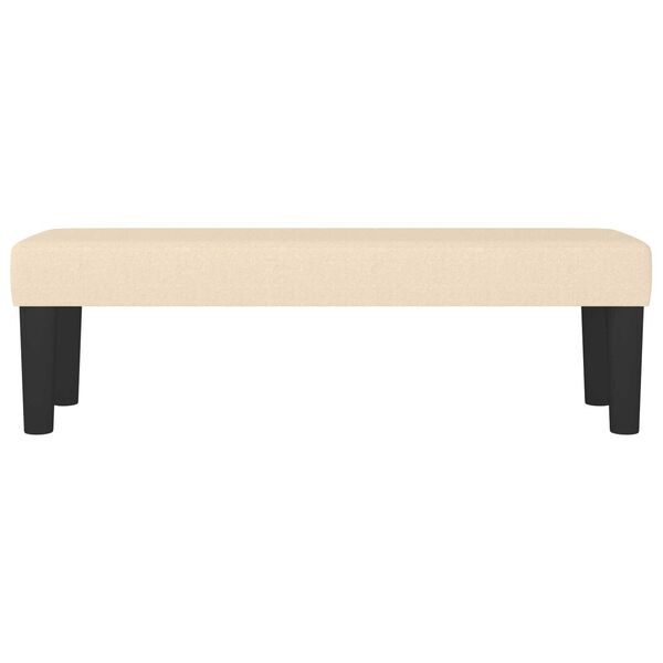 vidaXL Ławka, kremowa, 100x30x30 cm, tapicerowana tkaniną