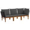 vidaXL 3 pcs Solidne drewno akacjowe i lina naturalny