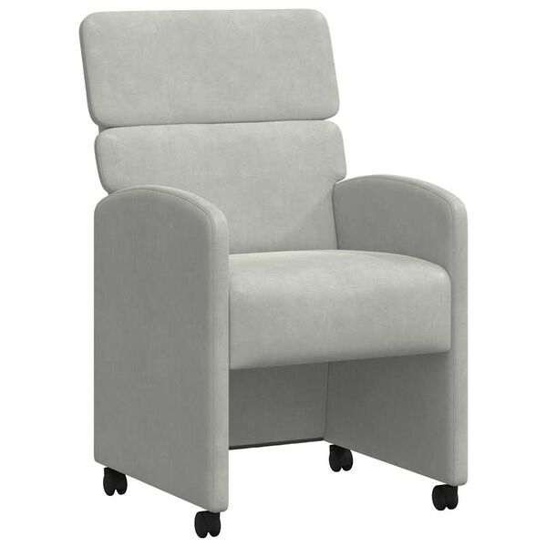 vidaXL Krzesełka jadalne na k&oacute;łkach 2 pcs Jasnoszary 58 x 65 x 98 cm