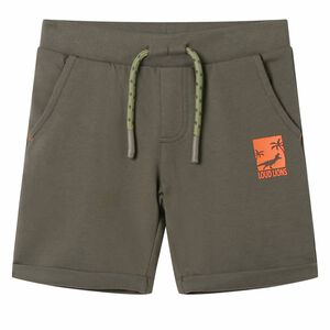 Szorty dziecięce ze sznurkiem, ciemne khaki, 116