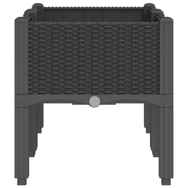 vidaXL Donica ogrodowa z n&oacute;żkami, czarna, 80x40x42 cm, PP