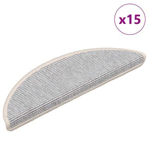 vidaXL Maty na schody 15 szt. 56x17x3 cm Srebrne p&oacute;łokrągłe