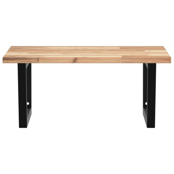 vidaXL P&oacute;łka ścienna pod umywalkę, stal i lite drewno akacjowe