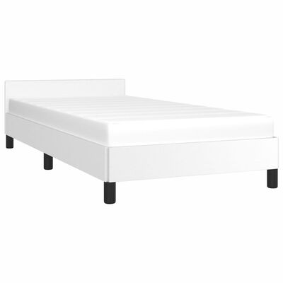 vidaXL Rama łóżka z zagłówkiem, biała, 80x200 cm, sztuczna skóra