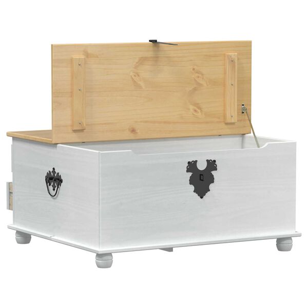 vidaXL storage box z p&oacute;łką Biały 90 x 78 x 45 cm Lite drewno sosnowe