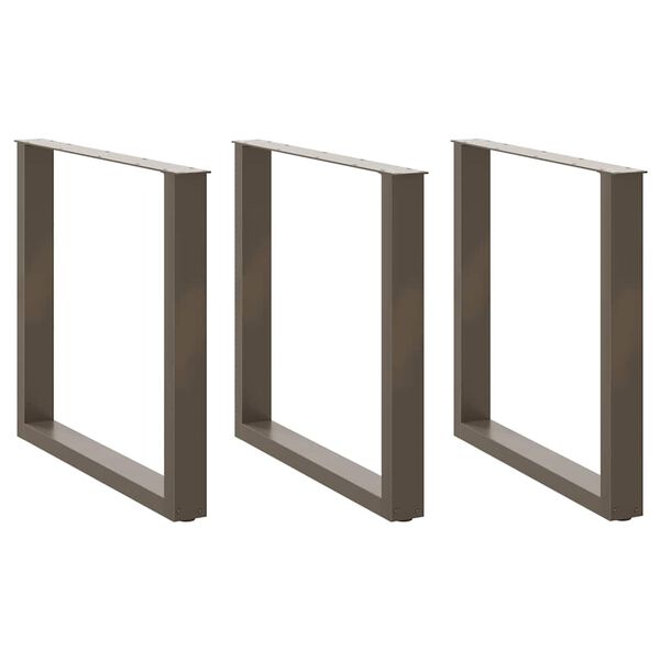 vidaXL Nogi do stołu jadalnego w kształcie litery U 3 szt. Naturalna stal 80x(72-73) cm Stal