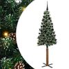 vidaXL Szczupła Choinka Zielony 180 cm PVC i lite drewno sosnowe