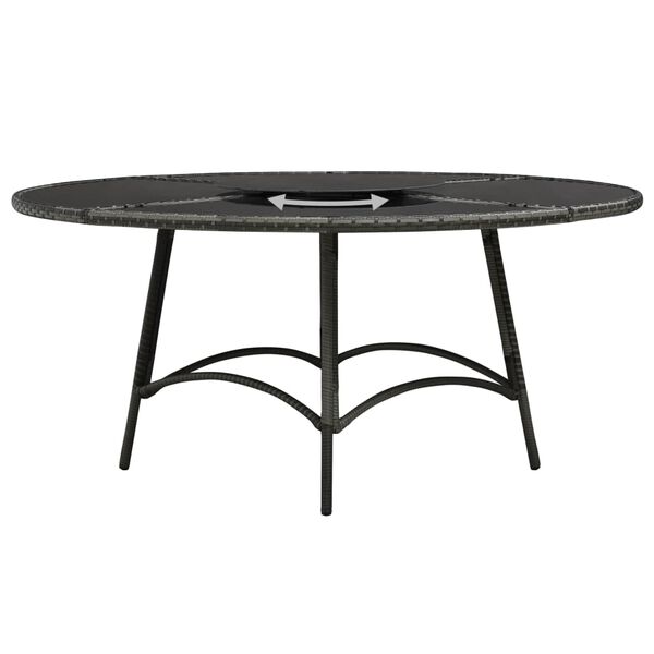 vidaXL 7-cz. zestaw mebli ogrodowych z poduszkami, rattan PE, szary