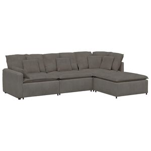 vidaXL Sofa modułowa z podn&oacute;żkiem i poduszkami Tkanina sztruksowa