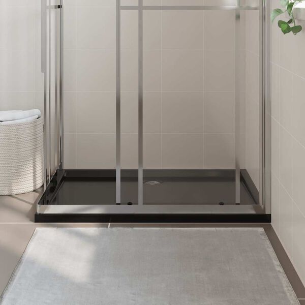 vidaXL Brodzik prysznicowy, prostokątny, ABS, czarny, 80x110 cm