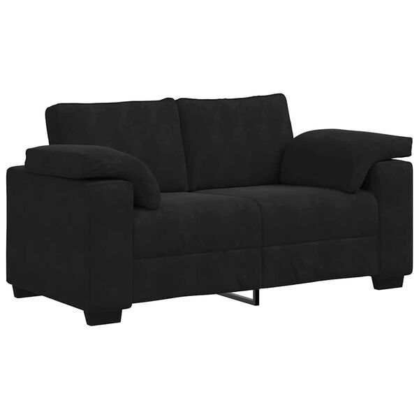 vidaXL Sofa dwuosobowa czarna 160x77x82 cm aksamitna