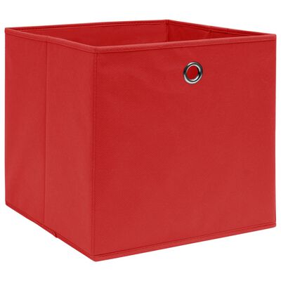 vidaXL Pudełka z włókniny, 10 szt., 28x28x28 cm, czerwone