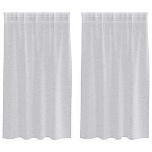 vidaXL Firany Voile 2 szt. Jasnoszary 140 x 140 cm Poliester