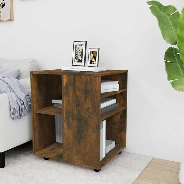 vidaXL Szafka na k&oacute;łkach, przydymiony dąb, 60x53x72 cm