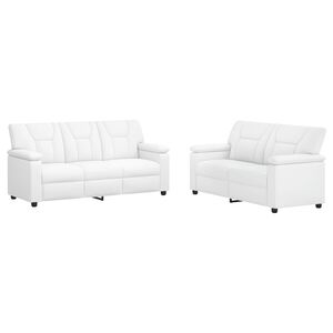 vidaXL Zestaw Sof 2 pcs Biały Ekosk&oacute;ra