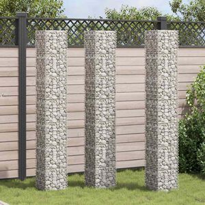 vidaXL Wysokie donice gabionowe, 3 szt., 30x30x200 cm, żelazo
