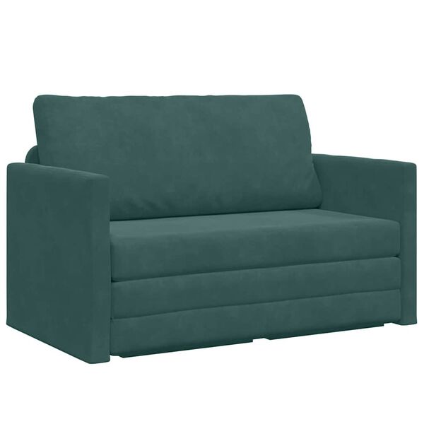vidaXL Sofa Bed Ciemna zieleń 124 x 204 x 61 cm Aksamit