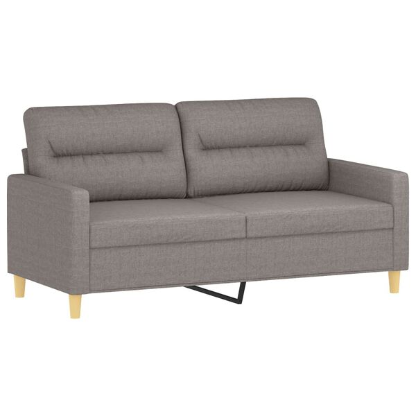 vidaXL 2-osobowa sofa z poduszkami, taupe, 140 cm, tkanina