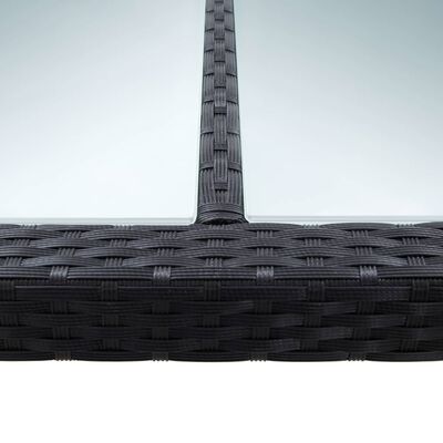 vidaXL Stół ogrodowy, czarny, 200x200x74 cm, polirattanowy