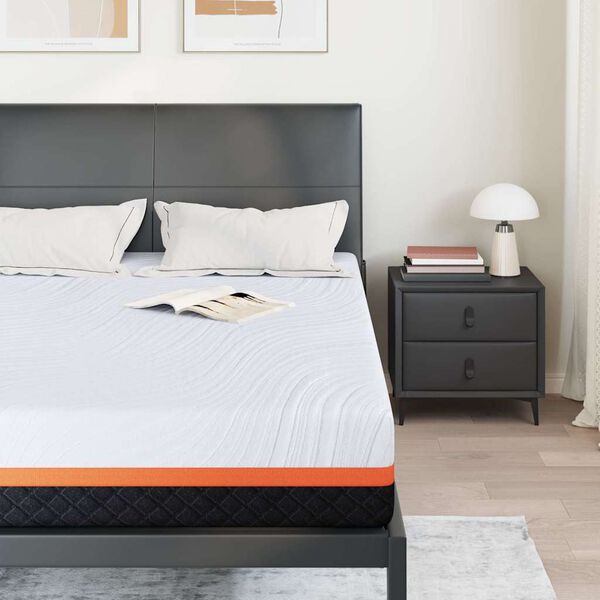 vidaXL Materac Biały i szary 160 x 200 cm Pianka