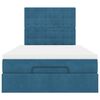 vidaXL Rama ł&oacute;żka otomana z materacami, niebieska, 120x190 cm, aksamit