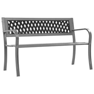 vidaXL Ławka ogrodowa, czarna, 120 cm, stalowa