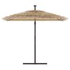 vidaXL Parasol ogrodowy z LED, stalowy słupek, brązowy, 246x246x230 cm