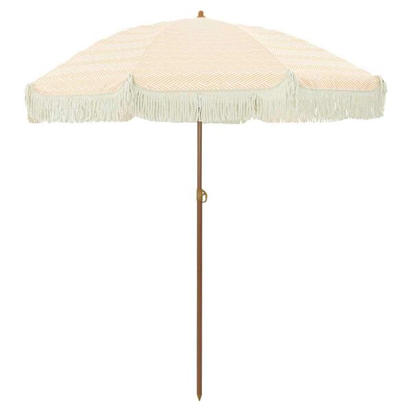 vidaXL Parasol plażowy Ż&oacute;łty i Biały 160 x 160 x 196 cm