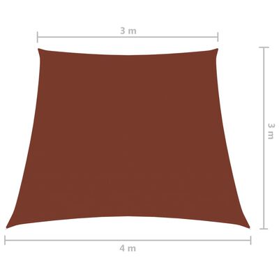 vidaXL Trapezowy żagiel ogrodowy, tkanina Oxford, 3/4x3 m, terakota
