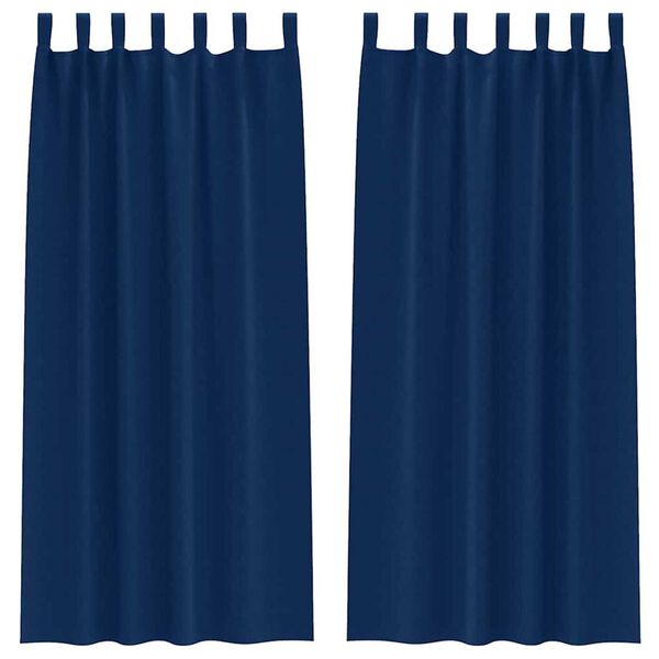 vidaXL Firany blackout z k&oacute;łkami 2 pcs Ciemnoniebieski 225 x 140 cm