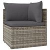 vidaXL Ogrodowa sofa narożna z poduszkami, szara, 57x57x56 cm