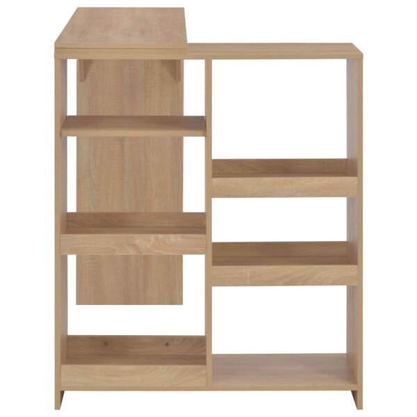 vidaXL Stolik barowy z ruchomym regałem, kolor dębowy, 138x39x110 cm