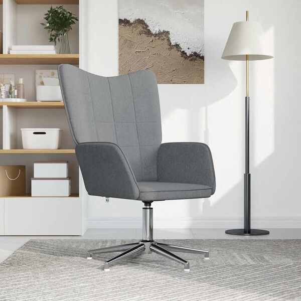 vidaXL Fotel, jasnoszary, obity tkaniną