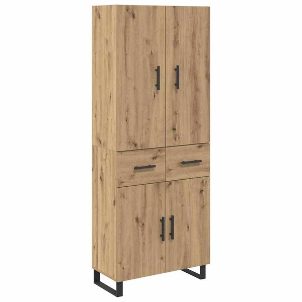 vidaXL Highboard z szufladą 2 pcs Dąb rzemieślniczy 69,5 x 34 x 180 cm