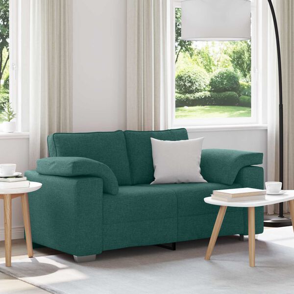 vidaXL Sofa Ciemna zieleń 160 x 80 x 82 cm tkanina