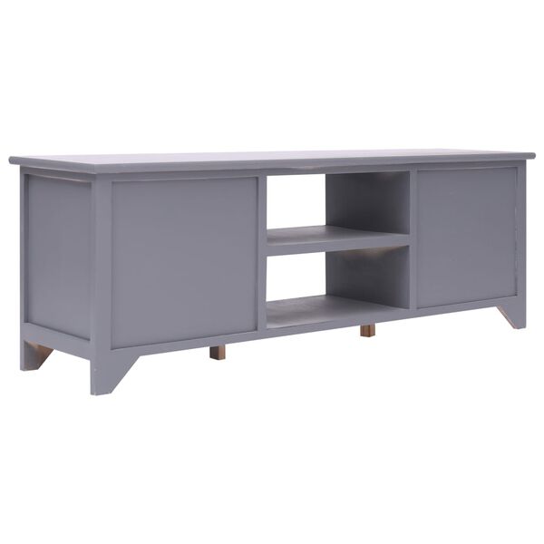 vidaXL Szafka pod TV, szara, 115 x 30 x 40 cm, drewno paulownia