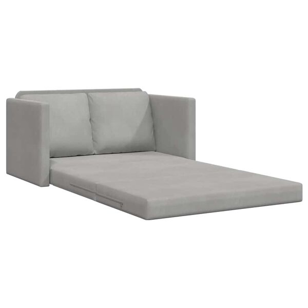 vidaXL Sofa podłogowa 2-w-1, jasnoszara, 122x204x55 cm, aksamit