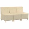 vidaXL Modułowa sofa bez podłokietnik&oacute;w 3 szt. Kremowy tkanina
