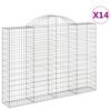 vidaXL Kosze gabionowe, 14 szt, 200x30x140/160cm, galwanizowane żelazo
