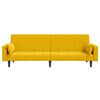 vidaXL 2-osobowa kanapa, 2 poduszki, żółta, aksamitna