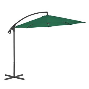 vidaXL Parasol wiszący ze stalowym słupkiem, 300 cm, zielony