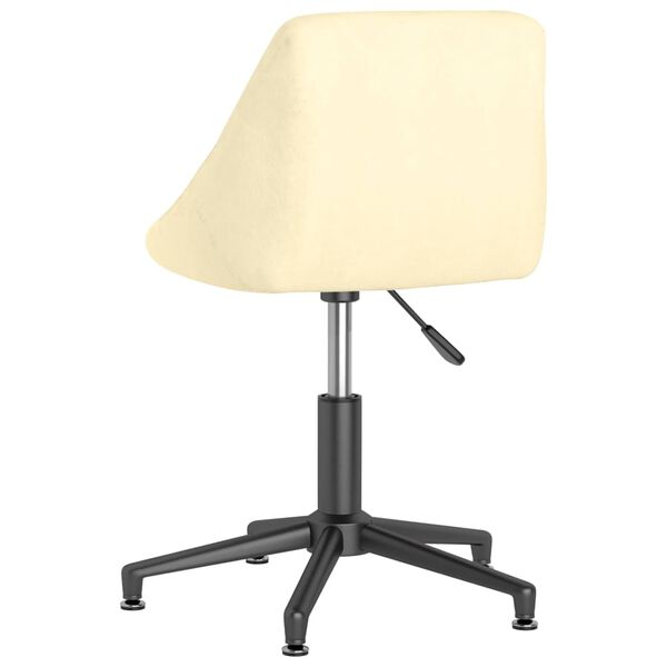 vidaXL Obrotowe krzesło stołowe, kremowe, obite aksamitem