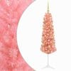 vidaXL Sztuczna wąska choinka z bombkami 120 cm 150 LED Ciepła biel